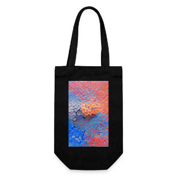 Vibrant 3D Pattern with Colorful Brick Like Blocks - Gift Bag for Bottles - black - Front