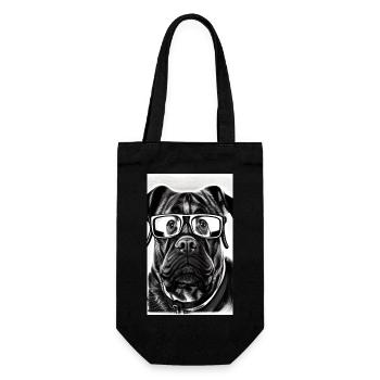 Just a big cuddly dog and his glasses - Gift Bag for Bottles - black - Front