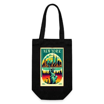 New York Vintage Poster - Gift Bag for Bottles - black - Front