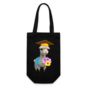 Bachelor Graduate School Leaving Certificate Alpaca Study - Gift Bag for Bottles - black - Front
