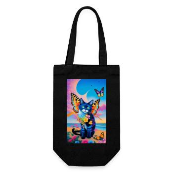 Lovely Cat - Geschenkbeutel für Flaschen - Schwarz - Vorne