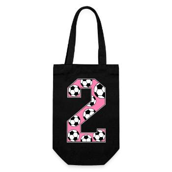 2 Birthday Football Pink - Gift Bag for Bottles - black - Front