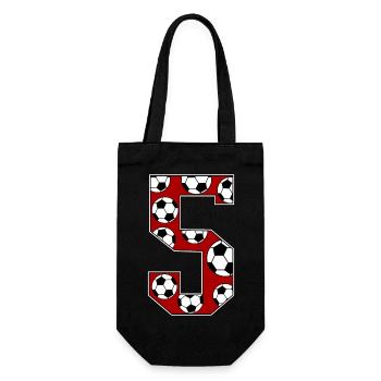 5ème Anniversaire Football Rouge - Sac à bouteille - noir - Devant