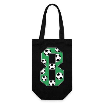 8 Birthday Football Green - Gift Bag for Bottles - black - Front