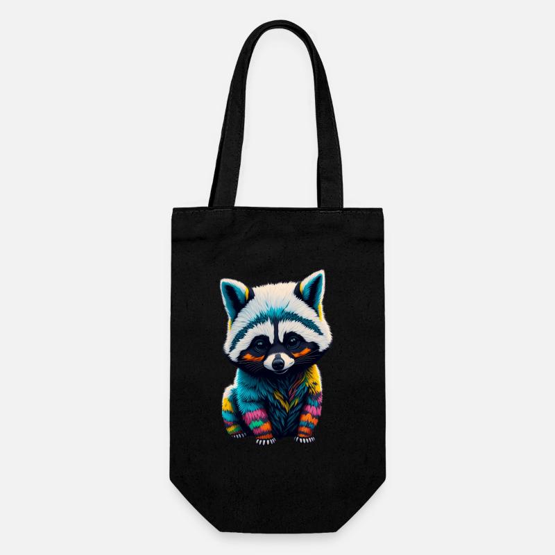 Racoon 4 - Geschenkbeutel für Flaschen - Schwarz