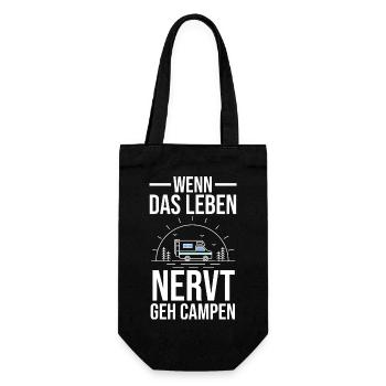 Wohnmobil Wohnwagen Camping Camper - Geschenkbeutel für Flaschen - Schwarz - Vorne