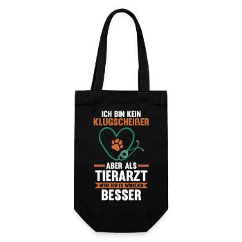 Veterinär Tiermedizin Tierarzt - Geschenkbeutel für Flaschen - Schwarz - Vorne