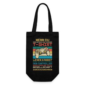 Gamer Zocker Zocken Gaming - Geschenkbeutel für Flaschen - Schwarz - Vorne