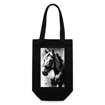Horse | Horseback riding | Animal | Mount | Colorful - Gift Bag for Bottles - black - Front