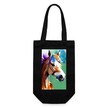 Cheval | Équitation | Animal | Monture | Coloré - Sac à bouteille - noir - Devant
