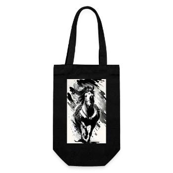 Horse | Horseback riding | Animal | Mount | Colorful - Gift Bag for Bottles - black - Front