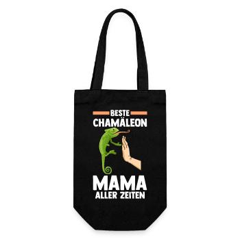 Beste Chamäleon Mama aller Zeiten - Geschenkbeutel für Flaschen - Schwarz - Vorne