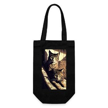 Cat | Pet | Cat Fan | cute | Kitten - Gift Bag for Bottles - black - Front