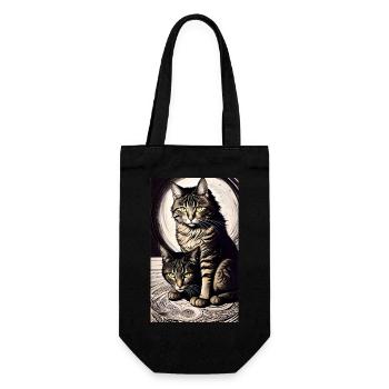 Chat | Animal de compagnie | Fan de chat | mignon | Chaton - Sac à bouteille - noir - Devant