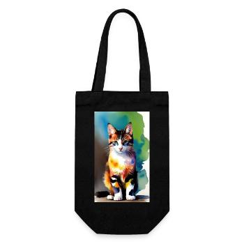 Cat | Pet | Cat Fan | cute | Kitten - Gift Bag for Bottles - black - Front