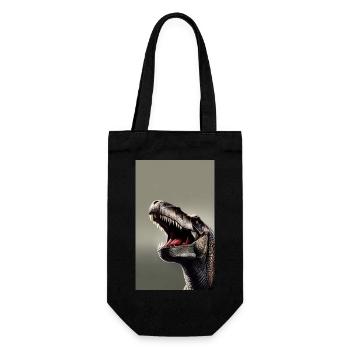 Dinosaurier | T-Rex | Tyrannosaurus - Geschenkbeutel für Flaschen - Schwarz - Vorne
