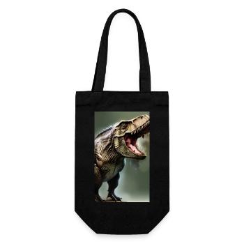 Dinosaurier | T-Rex | Tyrannosaurus - Geschenkbeutel für Flaschen - Schwarz - Vorne