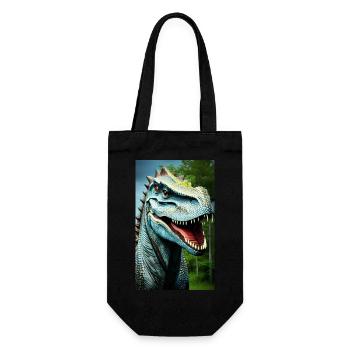 Dinosaurier | T-Rex | Tyrannosaurus - Geschenkbeutel für Flaschen - Schwarz - Vorne
