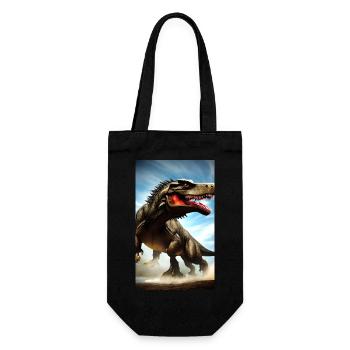 Dinosaurier | T-Rex | Tyrannosaurus - Geschenkbeutel für Flaschen - Schwarz - Vorne