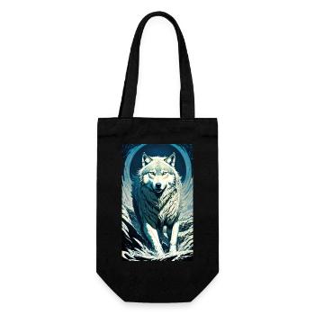 Loup | Prédateur | Chien | Mystique - Sac à bouteille - noir - Devant