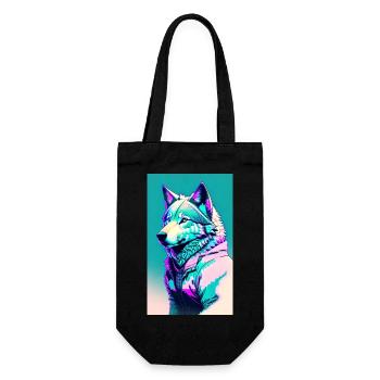 Loup | Prédateur | Chien | Mystique - Sac à bouteille - noir - Devant