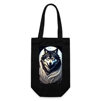 Loup | Prédateur | Chien | Mystique - Sac à bouteille - noir - Devant