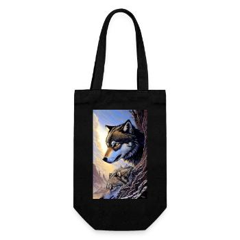 Loup | Prédateur | Chien | Mystique - Sac à bouteille - noir - Devant