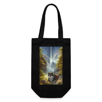 Loup | Prédateur | Chien | Mystique - Sac à bouteille - noir - Devant