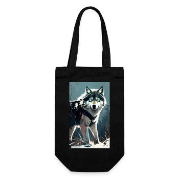 Loup | Prédateur | Chien | Mystique - Sac à bouteille - noir - Devant