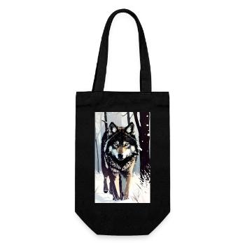 Loup | Prédateur | Chien | Mystique - Sac à bouteille - noir - Devant