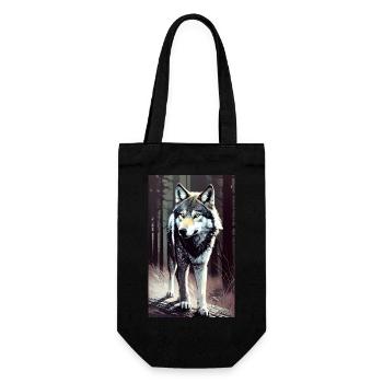 Loup | Prédateur | Chien | Mystique - Sac à bouteille - noir - Devant
