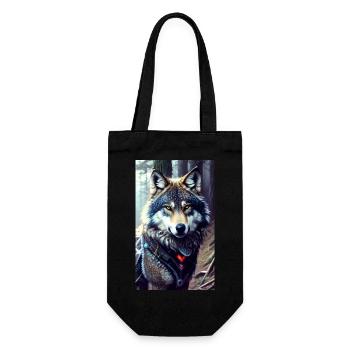 Wolf | Predator | Dog | Mystical - Gift Bag for Bottles - black - Front