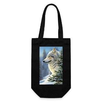 Loup | Prédateur | Chien | Mystique - Sac à bouteille - noir - Devant
