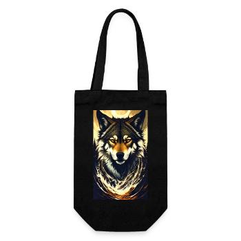 Loup | Prédateur | Chien | Mystique - Sac à bouteille - noir - Devant