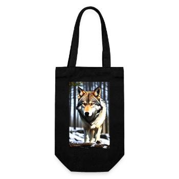 Wolf | Raubtier | Hund | Mystisch - Geschenkbeutel für Flaschen - Schwarz - Vorne