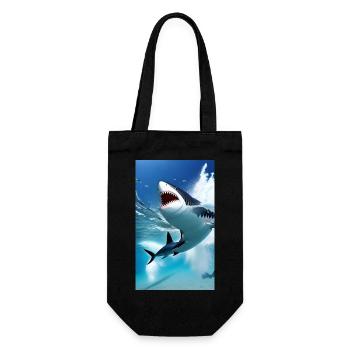 Shark | Great White Shark | Sea creature | Fish - Gift Bag for Bottles - black - Front