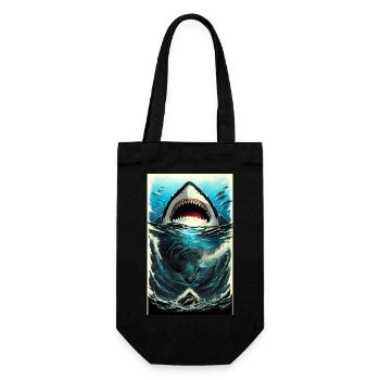 Shark | Great White Shark | Sea creature | Fish - Gift Bag for Bottles - black - Front