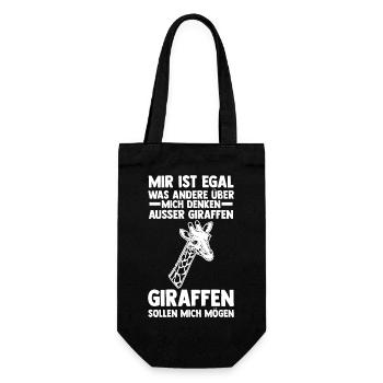 Giraffe Giraffen - Geschenkbeutel für Flaschen - Schwarz - Vorne