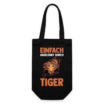 Tiger Motiv - Geschenkbeutel für Flaschen - Schwarz - Vorne