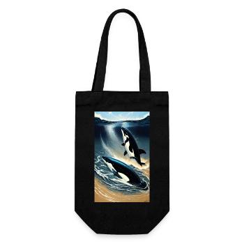 Orca | Wal | Killerwal | Meerestier | Ozean - Geschenkbeutel für Flaschen - Schwarz - Vorne