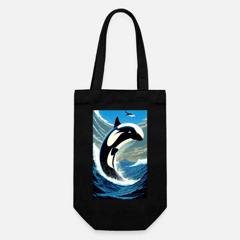 Orca | Wal | Killerwal | Meerestier | Ozean - Geschenkbeutel für Flaschen - Schwarz
