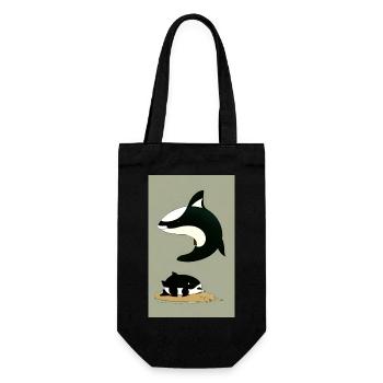 Orca | Wal | Killerwal | Meerestier | Ozean - Geschenkbeutel für Flaschen - Schwarz - Vorne