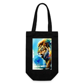 Leo | Animal | Predator | Roar | King | Africa - Gift Bag for Bottles - black - Front