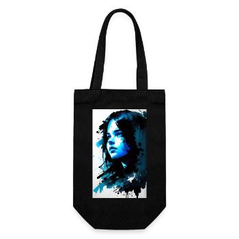 Woman | Face | Girls | Anime - Gift Bag for Bottles - black - Front