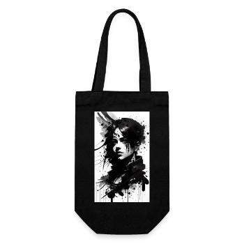 Woman | Face | Girls | Anime - Gift Bag for Bottles - black - Front