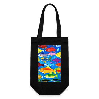 Poissons | Modèle | Patrons de poissons | Pêcheur - Sac à bouteille - noir - Devant