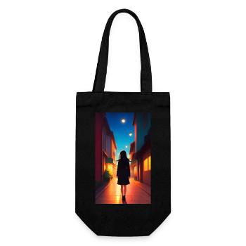 Woman | Face | Girls | Anime - Gift Bag for Bottles - black - Front