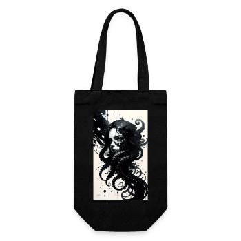 Woman | Face | Girls | Anime | mystical - Gift Bag for Bottles - black - Front