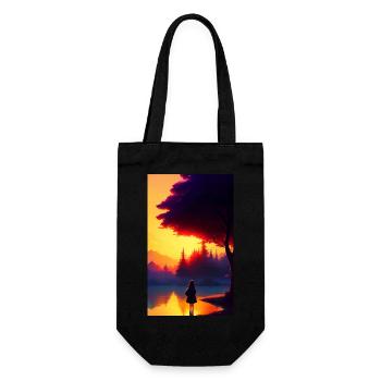 Woman | Face | Girls | Anime - Gift Bag for Bottles - black - Front