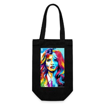 Woman | Face | Girls | Anime - Gift Bag for Bottles - black - Front